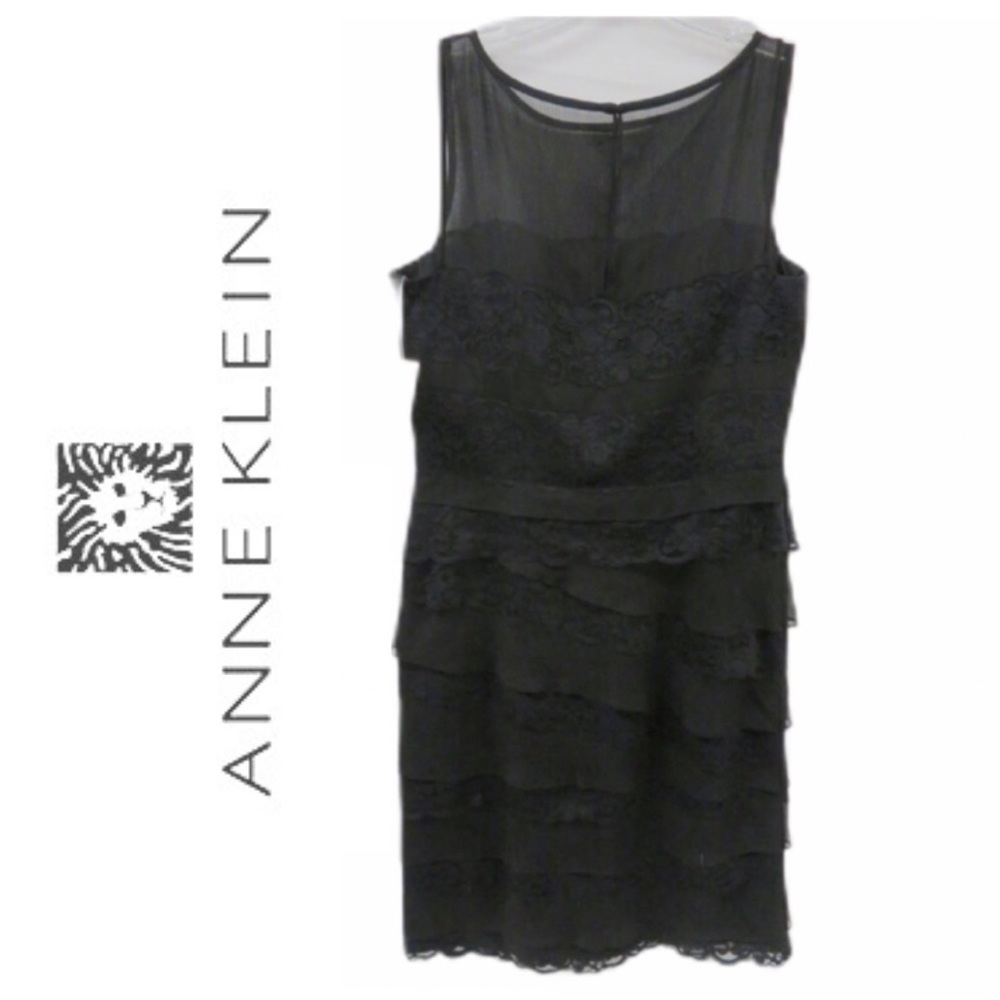 Anne Klein Tiered Lace Cocktail LBD NWT